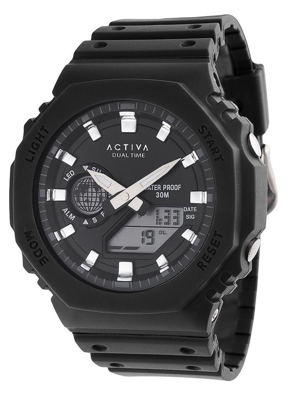 Ativa Black Dual-Time Sport Watch